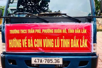 Trường THCS Trần Phú hướng về bà con vùng lũ tỉnh Đắk Lắk (Phú Yên cũ)
