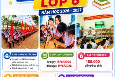 THÔNG BÁO TUYỂN SINH LỚP 6 NĂM HỌC 2026-2027