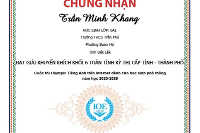 Vinh danh học sinh đạt giải Cuộc thi Olympic Tiếng Anh trên Internet (IOE) cấp tỉnh năm học 2025-2026